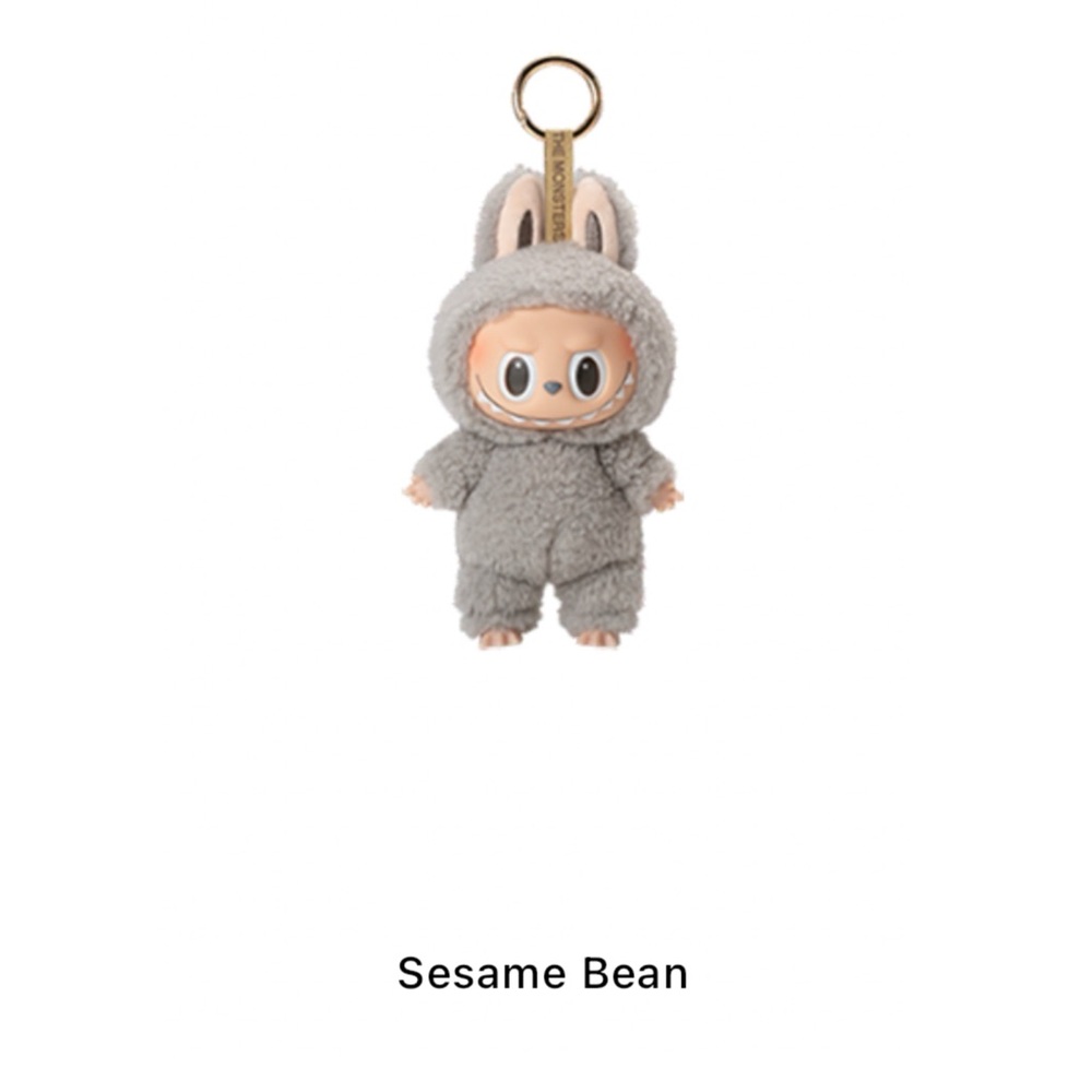Labubu, Exciting Macaron Plush Keychain - Sesame Bean